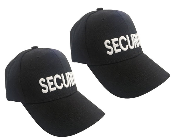 Embroidered Security Cap Set of 2 Black